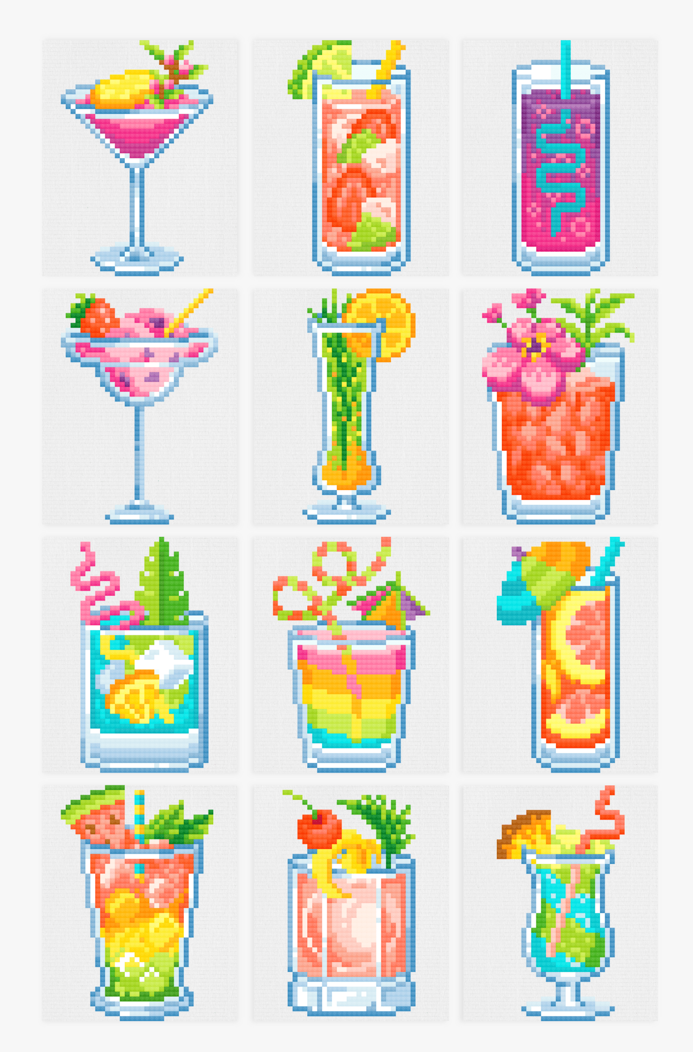 Mini Diamond Painting - Cocktail & Boule à Neige (2 pièces)
