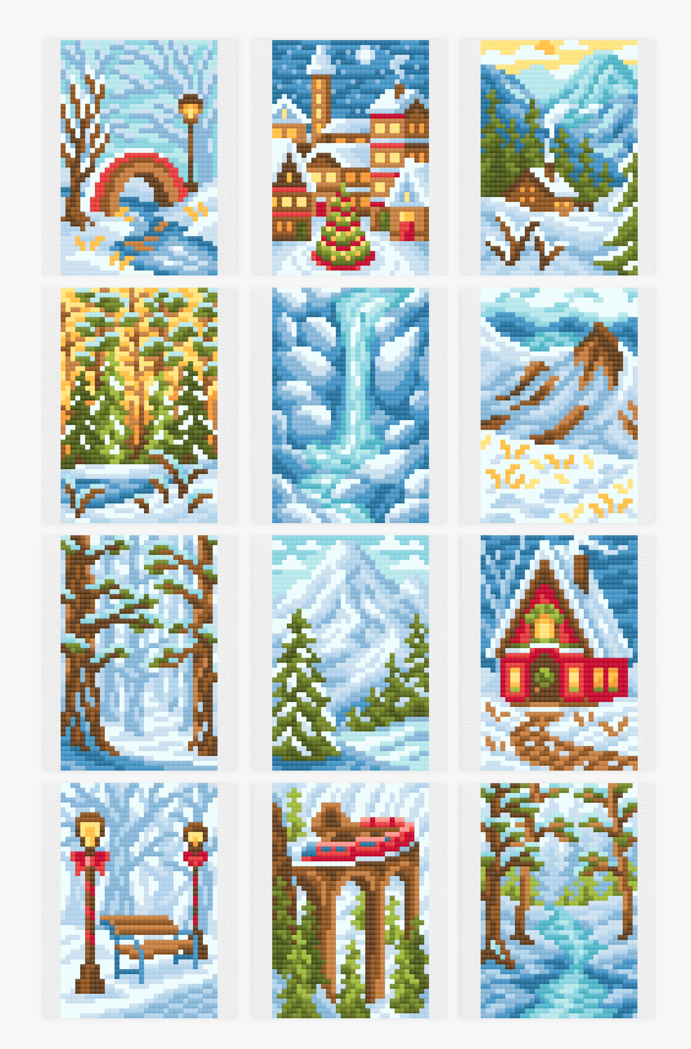 Countryside Winter Landscape Set